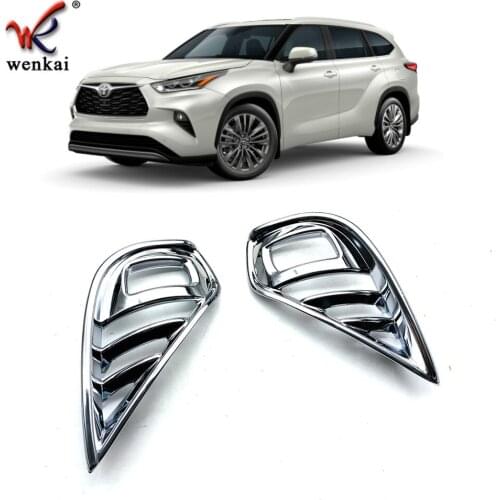 Front Fog Lamp Light Trim Cover For Toyota Highlander 2021 2022 Car Exterior Accessories ABS Chrome