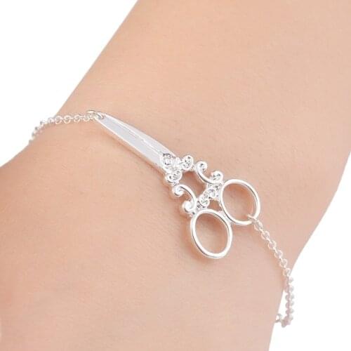Gift For Her-Strange Things Scissors Braclet Charm Shears Tools Bracelets Femme Girls Fashion Jewelry Womens Accessories