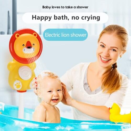 Pop Baby Bath Toys Lovely Plastic Lion Shape Water Spray For Baby Shower Swimming Toys Kids Gift Storage Mesh Bag Baby Kids Toy