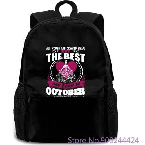 Created Equal Birthday In October Punk women men backpack laptop travel school adult student