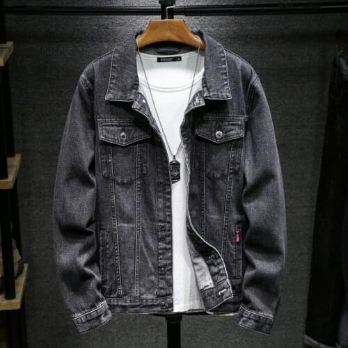 Spring Autumn Denim Jacket Men Casual Jeans Coats Workwear Trendy Slim Tops Streetwear Loose Plus Size cotton Outerwear