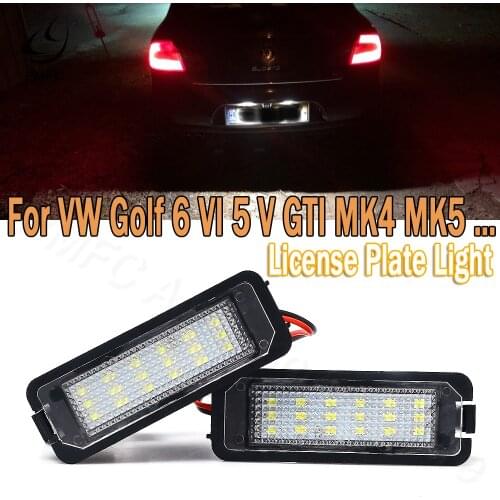 PMFC 1 Pair LED License Plate Light For VW Golf 6 VI 5 V GTI MK4 MK5 MK6 Eos Lupo Scirocco Seat Leon Altea Replacement Bulb