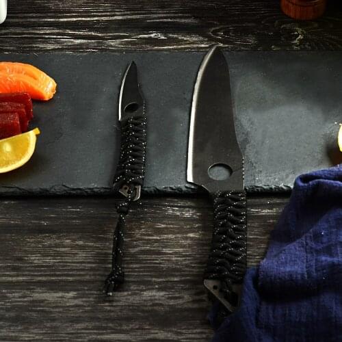 Outdoor Tactical Kitchen knife Chef Knives 8 inch Hollow Blade Japanese High Carbon Stainless Steel Cleaver Vegetable Fruit Tool