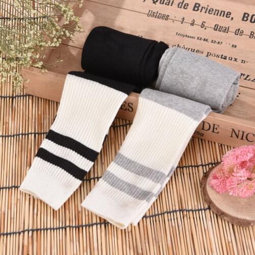Girls Skinny Pants Black White Children Female Warm Leggings Kids Elastic Trousers Girls Cotton Fashion Knitting Leggings