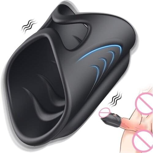Vibrating Penis Vibrator Handheld Male Masturbator with 10 Vibration Modes Adjustable Glans trainer Penis Ring for Men Erection