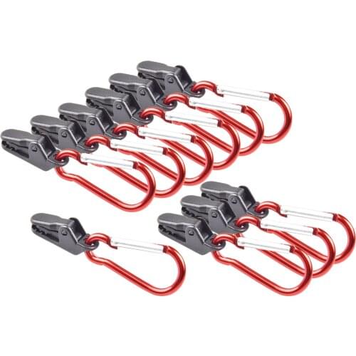 10Pcs Tarp Clips Tent Tarpaulin Clamps Holding Up Canopy Lock Grip Carabiner