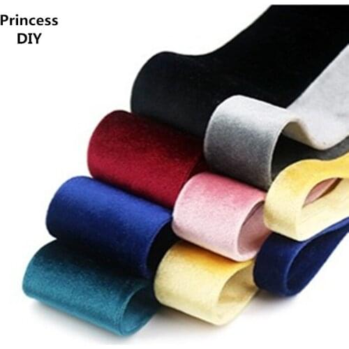 5Meter/Lot 16 30 50mm Single Color Encrypted Velvet Winter Ribbon Layering Wedding Gift Wrap DIY Hair Bow Accessories Material