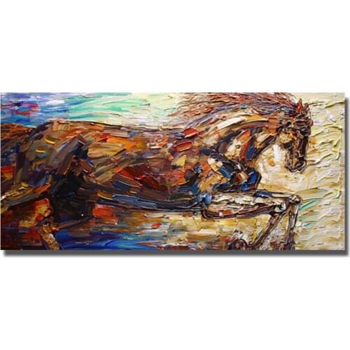 1 Piece Canvas Wall Art Living Room Wall Pictures No Framed and With Framed Abstract Modern Running Horse Painting Art