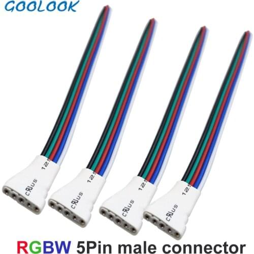 10 Pcs 5 Pin LED Cable Male Female Connector Adapter Wire For 5050 SMD RGBW led strip light RGB RGBW LED Controll