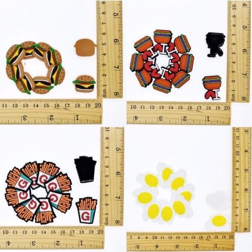 DIY Craft Flatback PVC Soft Hamburger Chips Egg Charms Fit Brooch/Cable Winder/Earphone/USB Charger/Bookmark/Ring/Card Holder