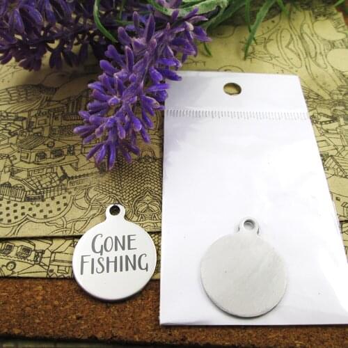 20pcs--"gone fishing "stainless steel charms more style for choosing DIY Charms pendants for necklace