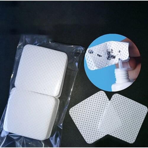 100Pcs/Bag Disposable Eyelash Extension Glue Removing Cotton Pad Bottle Mouth Wipes Patches Makeup Cosmetic Cleaning Tool
