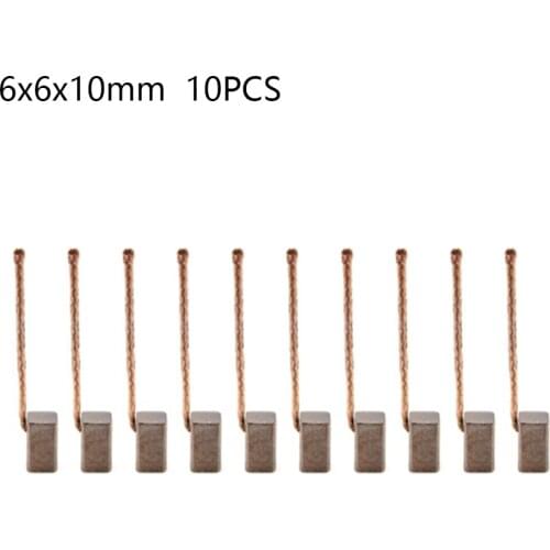 2/10pcs Carbon Brush 6x6x10mm Graphite Fiber Brush For Blower Motor Fan Motor Windshield Wiper Motor Change Accessories