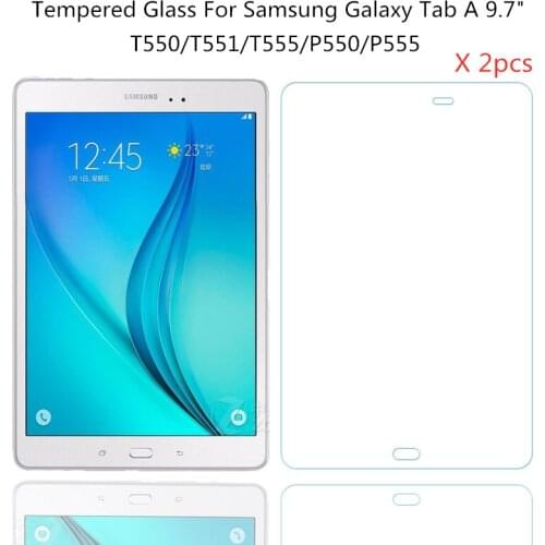 2pcs Tempered Glass Screen Protector For Samsung Galaxy TAB A 9.7 T550 T551 T555 P550 P555 Tablet Protective Film