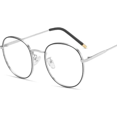 2021 women men round Anti Blue Light Cat Eye Metal Frames Men Women Optical Fashion Computer Glasses