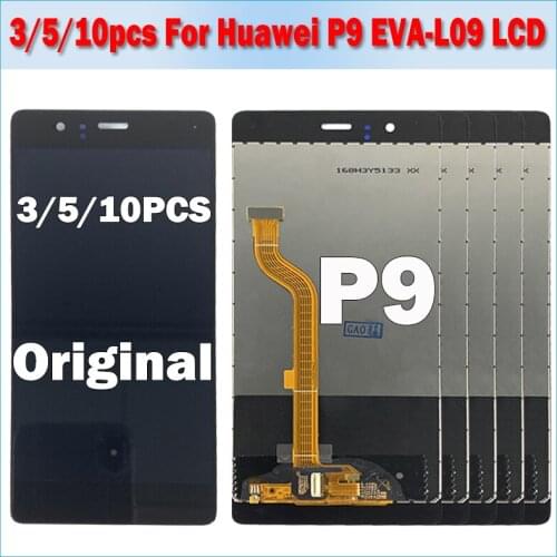3/5/10pcs 5.2" Original For HUAWEI P9 LCD EVA-L09 EVA-L19 EVA-L29 LCD Display Touch Screen Assembly Digitizer Replacement Parts