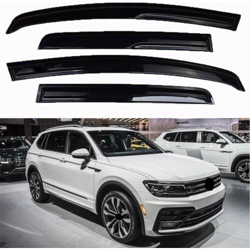 For VW Tiguan 2017 2018 2019 Black Weather Shield Sun Rain Guards 4PCS