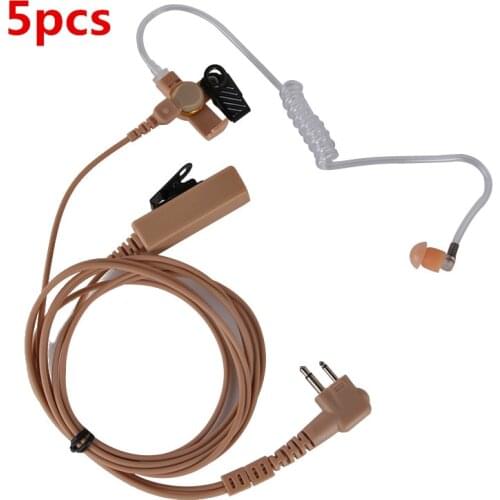 5PCS beige color air tube headset walkie talkie earphone with acoustic tube with PPT for Motorola cp200 cp040 gp300 GP88 EP450