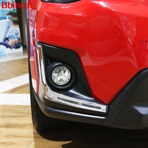 Bbincar ABS Chrome Exterior Front Fog Light Lid Eyelid Trim Lamp Foglight Bumper 2pcs For Subaru XV 5-door Hatchback 2017 2018