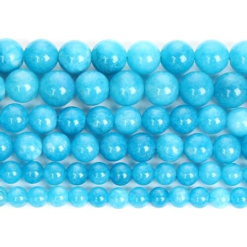 Natural Stone Beads Copper Pectolite Larimar Round Beads For Jewelry Making DIY Bracelets Necklace Accessories Beads 6/8/10MM