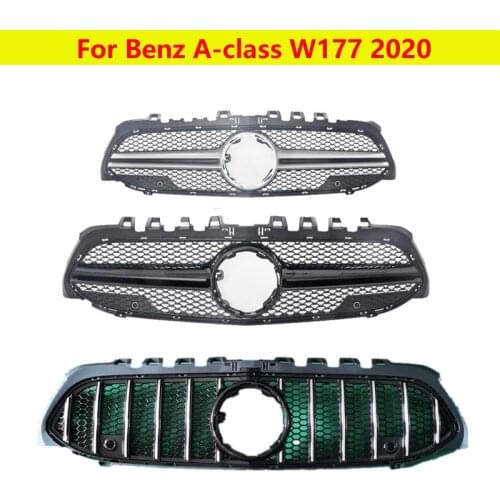 ABS Center Grill AMG GT Style Bumper Vertical Bar Car Front Middle Grille For Mercedes-Benz A-class W177 2020