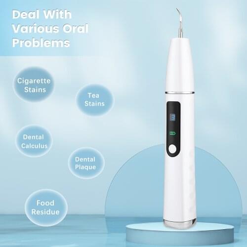 Electric Ultrasonic Dental Scaling Calculus Plaque Tartar Remover LED Display 3 Mode Rechargeable High Frequency Vibration Tools