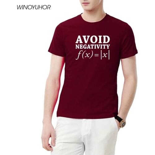 Avoid Negativity T-Shirts Men Funny Mathematics Absolute Value Tshirt Math Geek T Shirt Summer Tops Tee Clothes High Quality