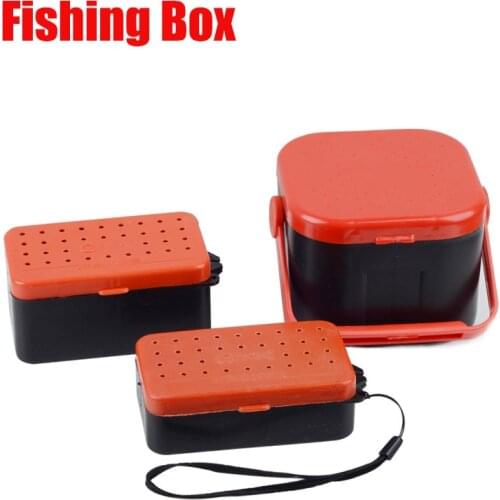 High Quality Breathable Plastic Fishing Live Bait Storage Box Earthworm Bloodworms Bait Container Box Fishing Accessories X542D