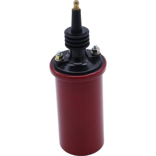 Red Blaster 3 Oil Filled Coil Ignition Coil Canister Round without Label HEI-style Boot 45,000 Volts High Vibration 1 Piece