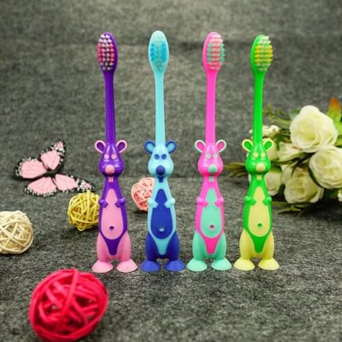 Cartoon Kangaroo Handle Kids Soft Bristles Training Toothbrush Dental Care Tool Can efficiently clean tooth keep tooth healthy