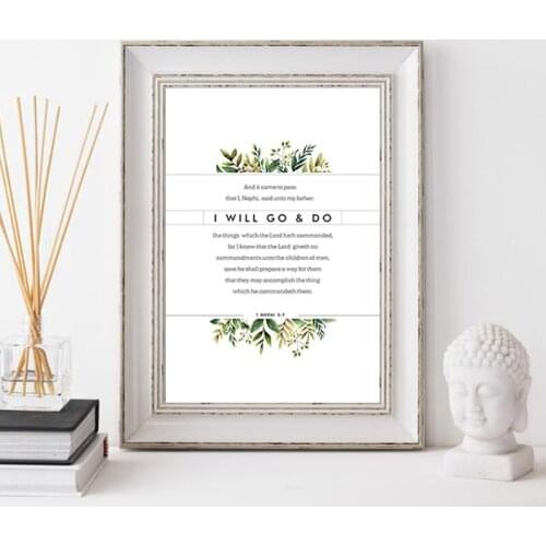 New Youth Theme 2020 lds Quote Print Church of Jesus Poster Go and Do Christ Theme Wall Art Canvas Painting Picture Home Decor