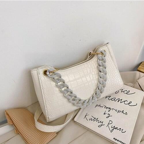 2021 new crocodile pattern texture fashion shoulder underarm baguette bag designer bag bags for women 2021 new luxury handbags
