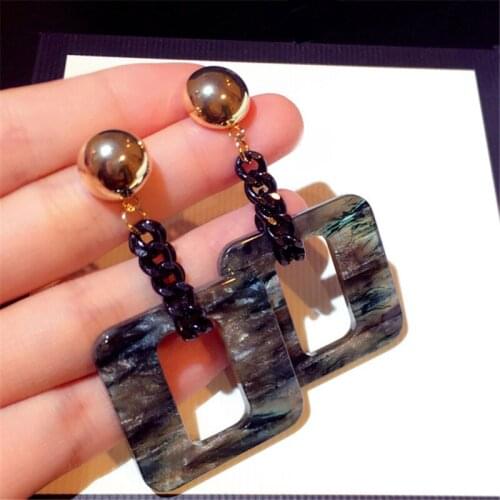 New Fashion Trend Dangle Earrings For Women Exaggerated Long Square Eardrop