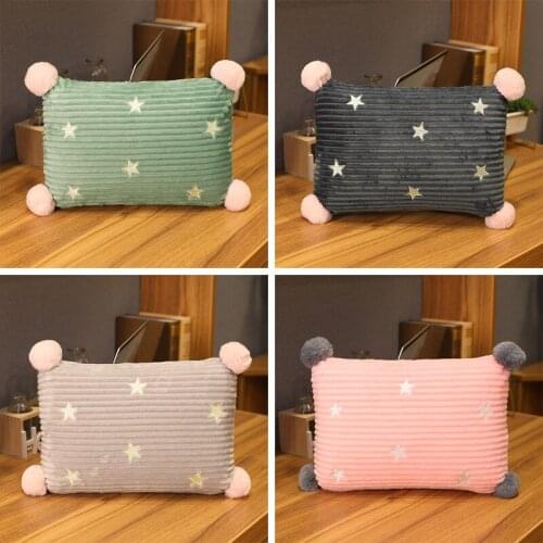 Ins Style Solid Color Office Student Nap Pillow Portable Small Pillow Plush Memory Foam Sleeping Nap Neck Throw Pillow Cushion