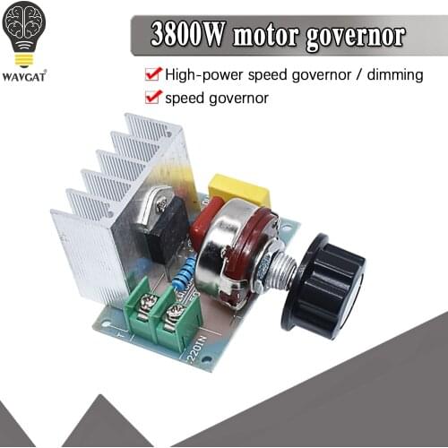 3800W 4000W AC 220V SCR Voltage Regulator Adjustable Brush Motor Speed Temperature Control Dimmer For Lamps Water Heater