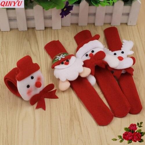 Christmas Gift Luminous Slap Bracelet 3Pcs Christmas Decoration Pat Circle Hand Rings New Year Party Toy Wrist Bangle 6ZHH080