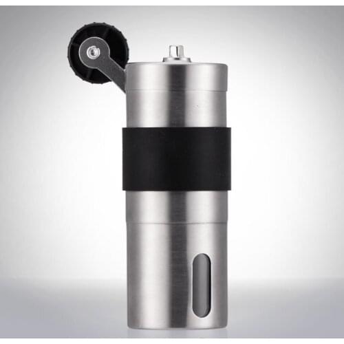 Silver Coffee Grinder Mini Stainless Steel Hand Manual Handmade Coffee Bean Burr Grinders Mill Kitchen Tool Grinders