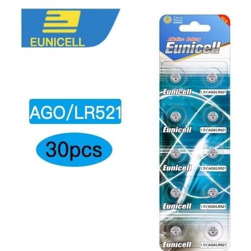 30pcs AG0 LR69 LR521 379A SR521SW D379 V379 SR63 SG0 SR521 1.55V Alkaline Button Cell Coin Batteries Battery For Watch Toys