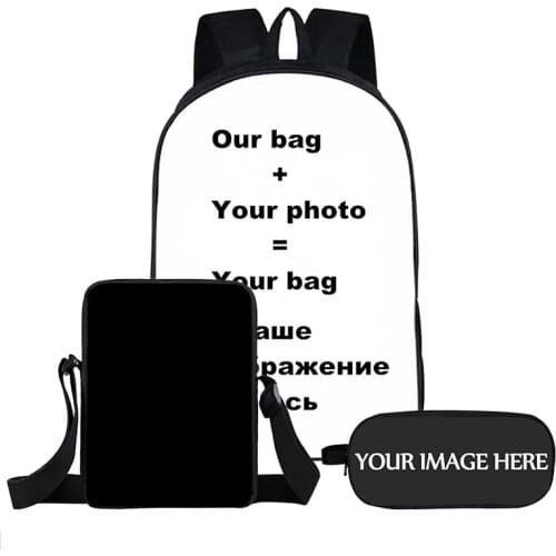 16 Inch School Backbags Cutomize logo Knapsack Teenager Boys Girls Mochila Lunch Backpack Kids Travel Rucksack with Pencil Case