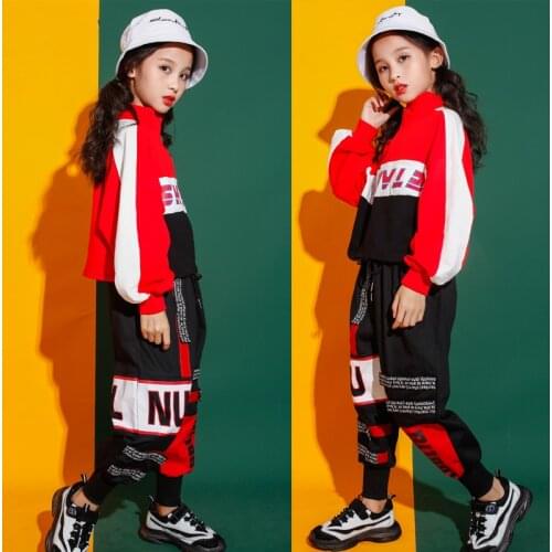 Girls Jazz Modern Dancing Costumes Clothing Suits Kids Childrens Ballroom Hip Hop Dance wear Outfits Stage Costumes Clothes