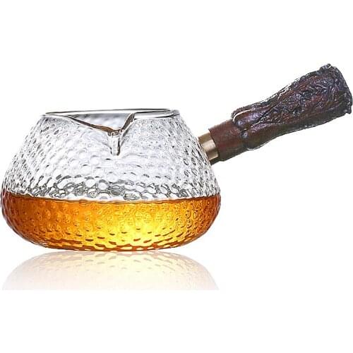 Side Handle Glass Tea Pitcher Chinese Tea Ware Tea Divider Chahai Heat-Resisting Borosilicate Glass Tea Cup Coffee Milk MJ82104