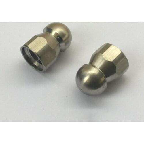 Jet Pressure Washer Drain Sewer Cleaning Pipe Jetter Rotary Nozzles 3/8'' Stainless Steel Cleaning Nozzle For Dredging Sewage
