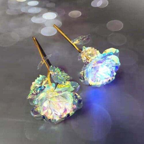 Flash Foil Plated Rose LED Light Valentines Day Rose Flower Gifts Christmas Wedding Luminous Rose Vibrating Light Flower LX9448