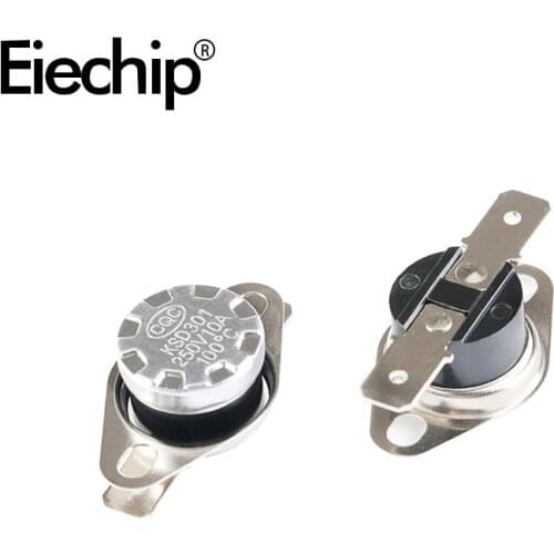 5PCS 250V/10A thermostat KSD301 40C~160C Normally closed temperature switch 50C 60C 70C 90C 100C 110C 120C 140C