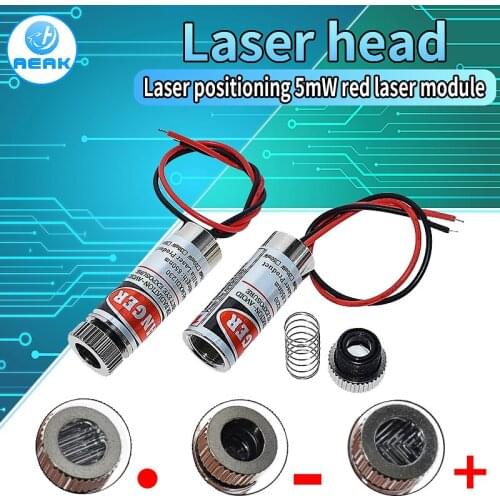 High Quality Red Line Laser Module 5mW 650nm Focus Adjustable Laser Head 5V Industrial Grade P0.05