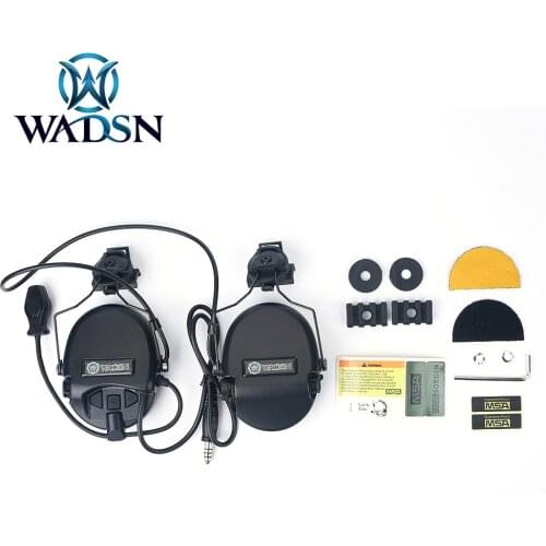 Wadsn Army Tactical Hunting Shooting Headsets Sordin Communication Version Headphones with Fast Helmet Rail Adapter Set