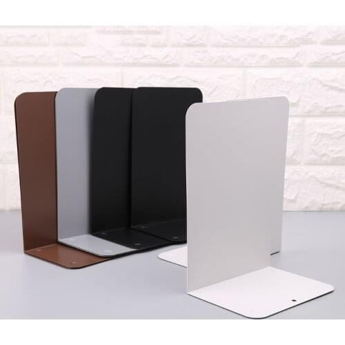 1 Pair Metal Bookends Organizer Desktop Office Home Book Shelf Storage Holder Book Ends M5TE