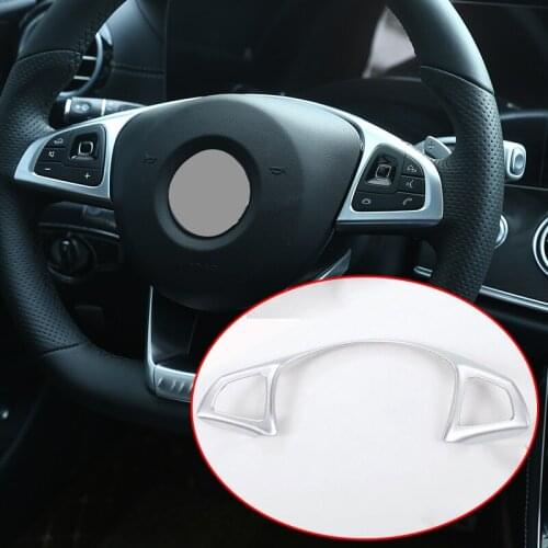 1 Pcs For Mercedes Benz C GLC E Class W213 W205 2016 2017 Car-Styling ABS Chrome Steering Wheel Decoration Frame Trim Car Parts