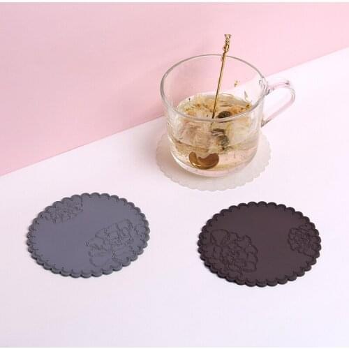 1Pc Silicone Fowe Table Mat Pad Heat Resistant Tea Cup Coasters Waterproof Non-slip Cup Holder Kitchen Dining Table Decortion