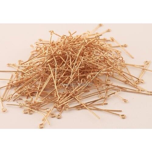 200pcs /lot Gold plated color eye pins 28mm long screw pins jewelry finding for beading jewelry making 21Ga 0.7mm
